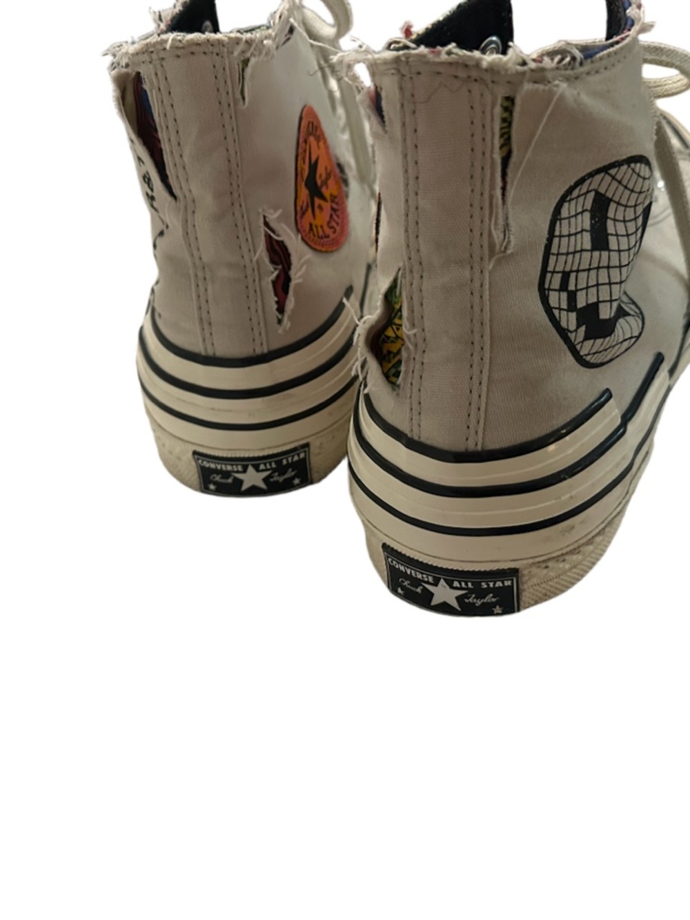 Converse Chuck Taylor High “R3G3N3R4TION” Distressed Custom Smiley Sneakers